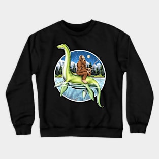 Bigfoot Loch Ness Fishing Crewneck Sweatshirt